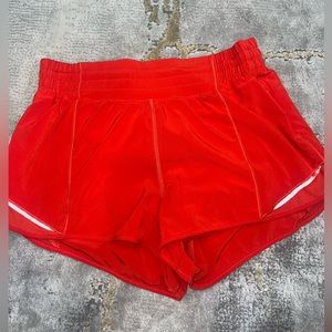 Lululemon Hotty Hot Red Shorts